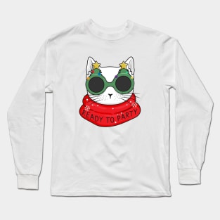 Winter holidays Profound Partygoer white cat Long Sleeve T-Shirt